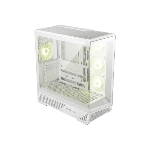 MSI MAG PANO 130R PZ -WH MSI MAG PANO 130R PZ -WHITE – ATX/mATX/ITX, 400mm GPU, 165mm CPU, 7 slots, 6×120mm, 360 rad top/side, 2×USB-A, 1×USB-C 20Gbps, 460×232×490mm, 8.37kg