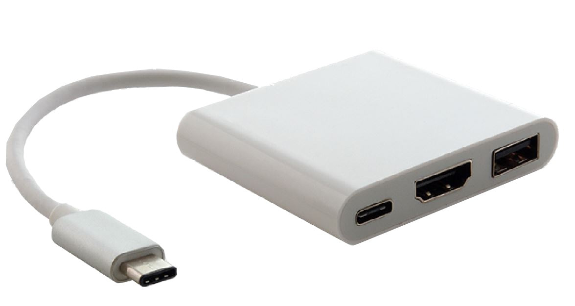 Astrotek AT-CMHDMIUSBCF Astrotek USB 3.1 Type-C USB-C to USB-C HDMI USB-A Hub Adapter Converter Cable Male to Female 4K 30Hz for Apple MacBook Chromebook Pixel