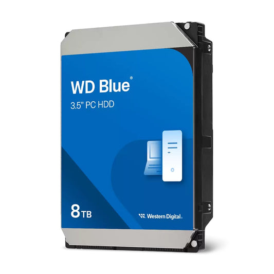 Western Digital WD80EAAZ Western Digital Blue PC Desktop 8TB 3.5' Hard Drive SATA 6Gb/s 5640RPM 256MB Cache CMR 2-Year Limited Warranty