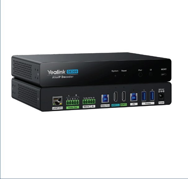 Yealink DE300 YealinkDE300,AV over IP, 4K@60Hz4:4:4,USB 3.0 capture for MTR,Seamless 2x2 Video Matrix Switching,Multiple USB Connectivity,HDCP 2.3,Gigabit Ethernet