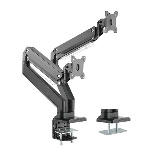 Brateck LDT23-C024 Brateck Dual Monitors Aluminum Heavy-Duty Gas Spring Monitor Arm Fit Most 17‘-35’ Monitors Up to 15kg per screen VESA 75x75/100x100