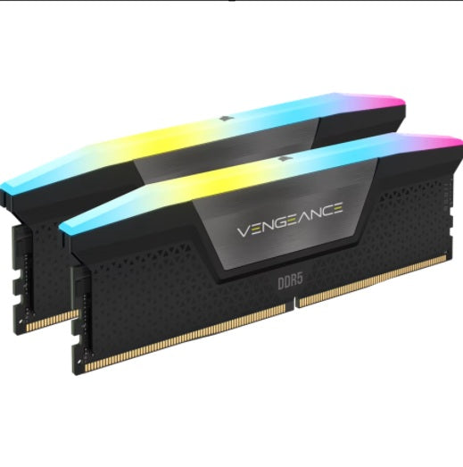 Corsair CMH16GX5M2B5200C40 Corsair Vengeance RGB 16GB (2x8GB) DDR5 DRAM 5200MT/s CL40 Memory Kit — Black