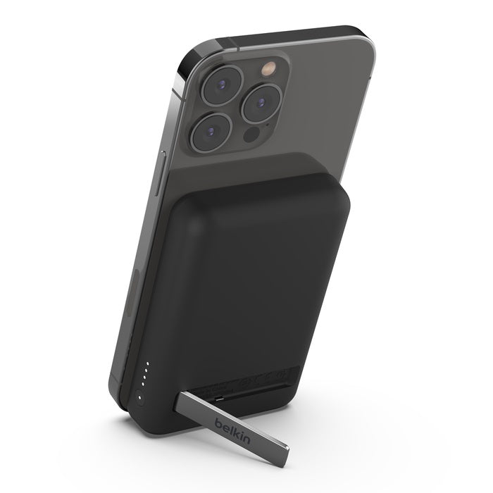 Belkin BPD004btBK Belkin BoostCharge 5K mAh Magnetic Wireless Power Bank + USB-C Cable + Stand - Black (BPD004btBK), 7.5W, Compact & Light Design, 2 Years Warranty