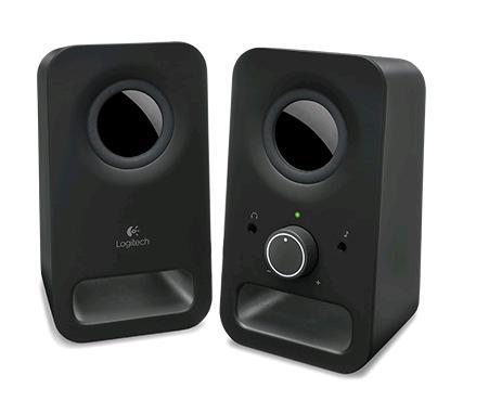 Logitech 980-000862 Logitech Z150 2.0 Stereo Speakers 6W Compact Size Easily Access to Power & Volume Control Headphone & Auxiliary Jack for TV PC Smartphone Tablet